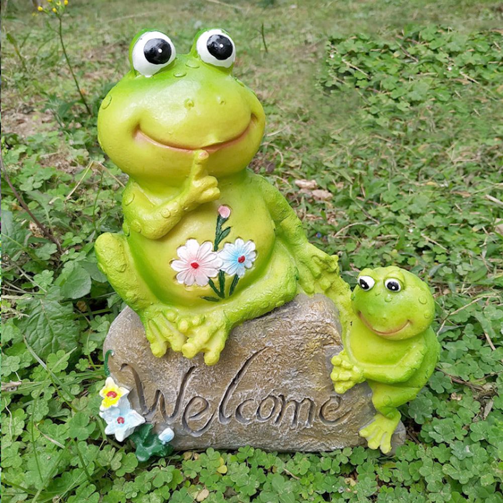 Resin Animal Sitting on Stone Figurine Decoration Lawn Garden Courtyard Ornaments view 4