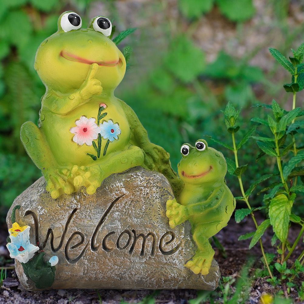Resin Animal Sitting on Stone Figurine Decoration Lawn Garden Courtyard Ornaments view 5