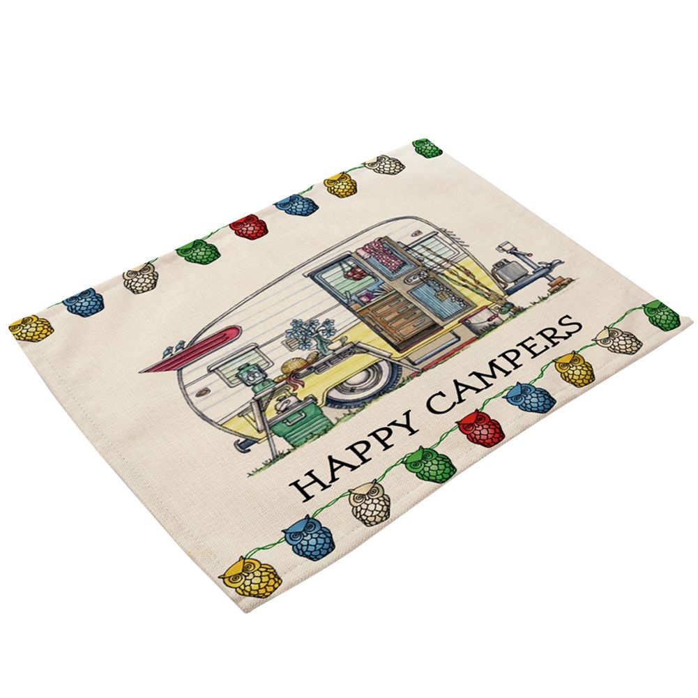 Unique Designed Delicate Environmental Cartoon Camping RV Cotton Linen view 2