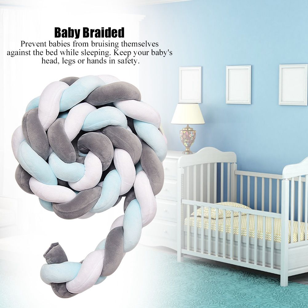 Baby Braided Crib Bumper Long Baby Nursery Cushion Knot Soft Snake Pillow (3.28ft) view 7