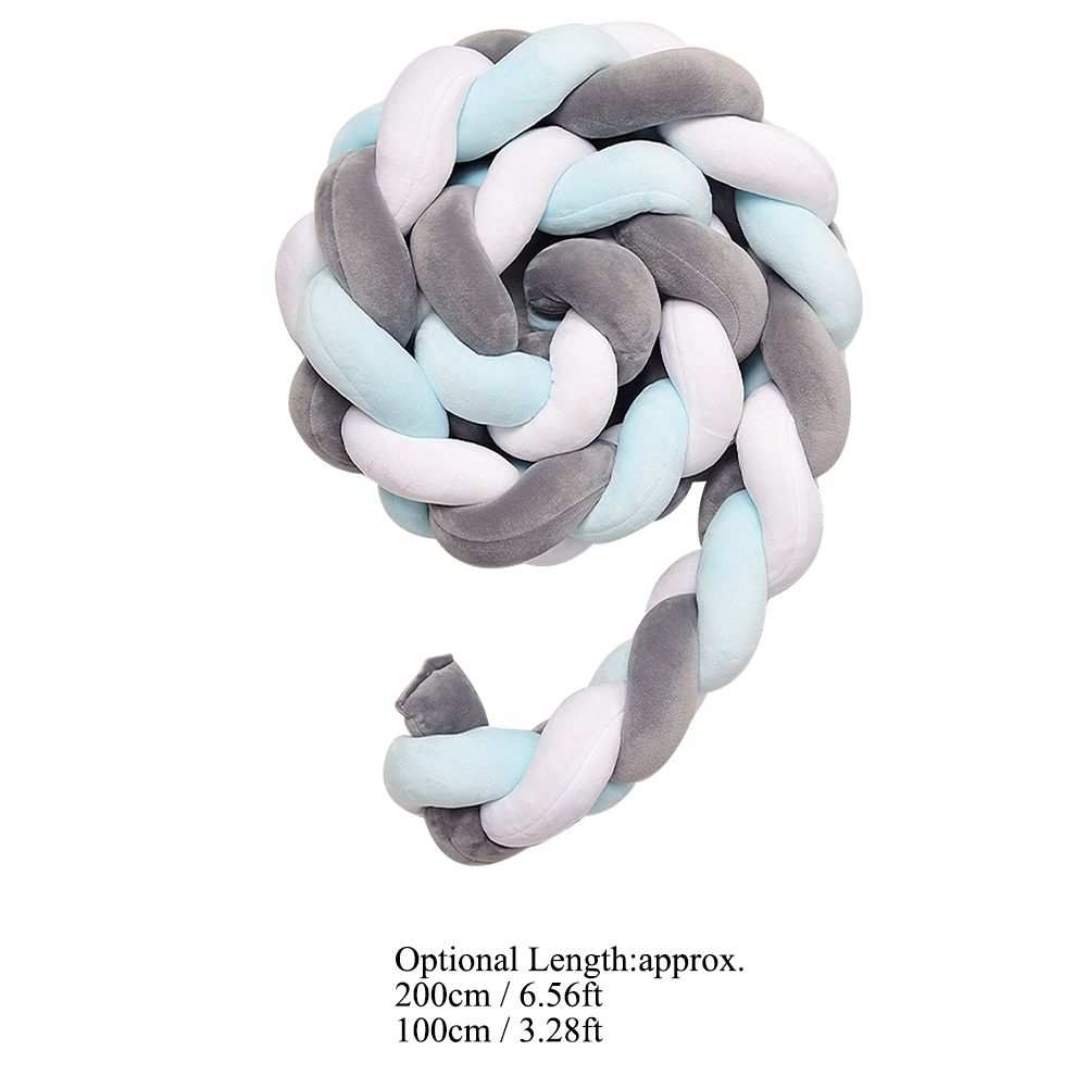 Baby Braided Crib Bumper Long Baby Nursery Cushion Knot Soft Snake Pillow (3.28ft) view 8