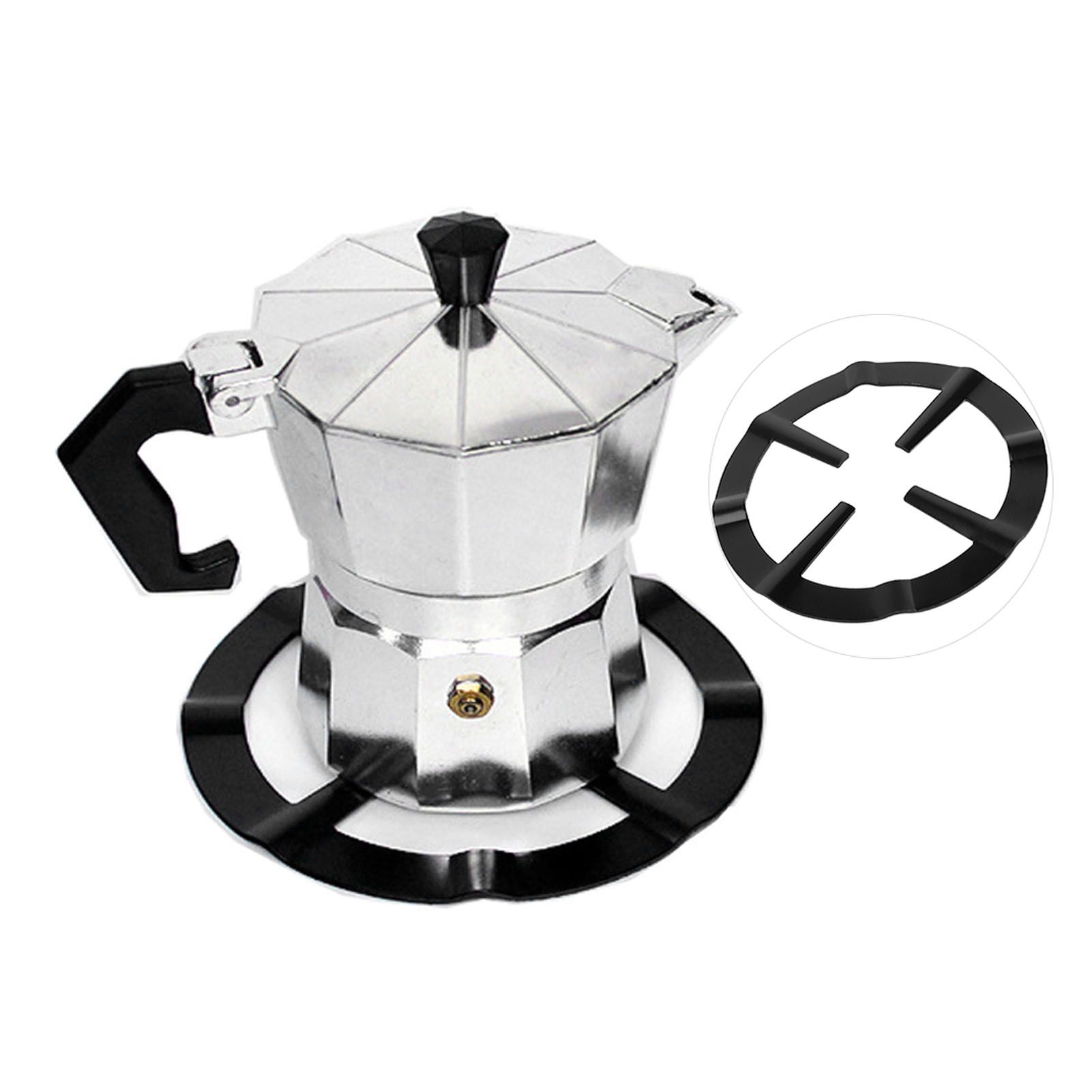 Stainless Iron Black Moka Coffee Pot Shelf Round Stove Burner Support Rack view 12