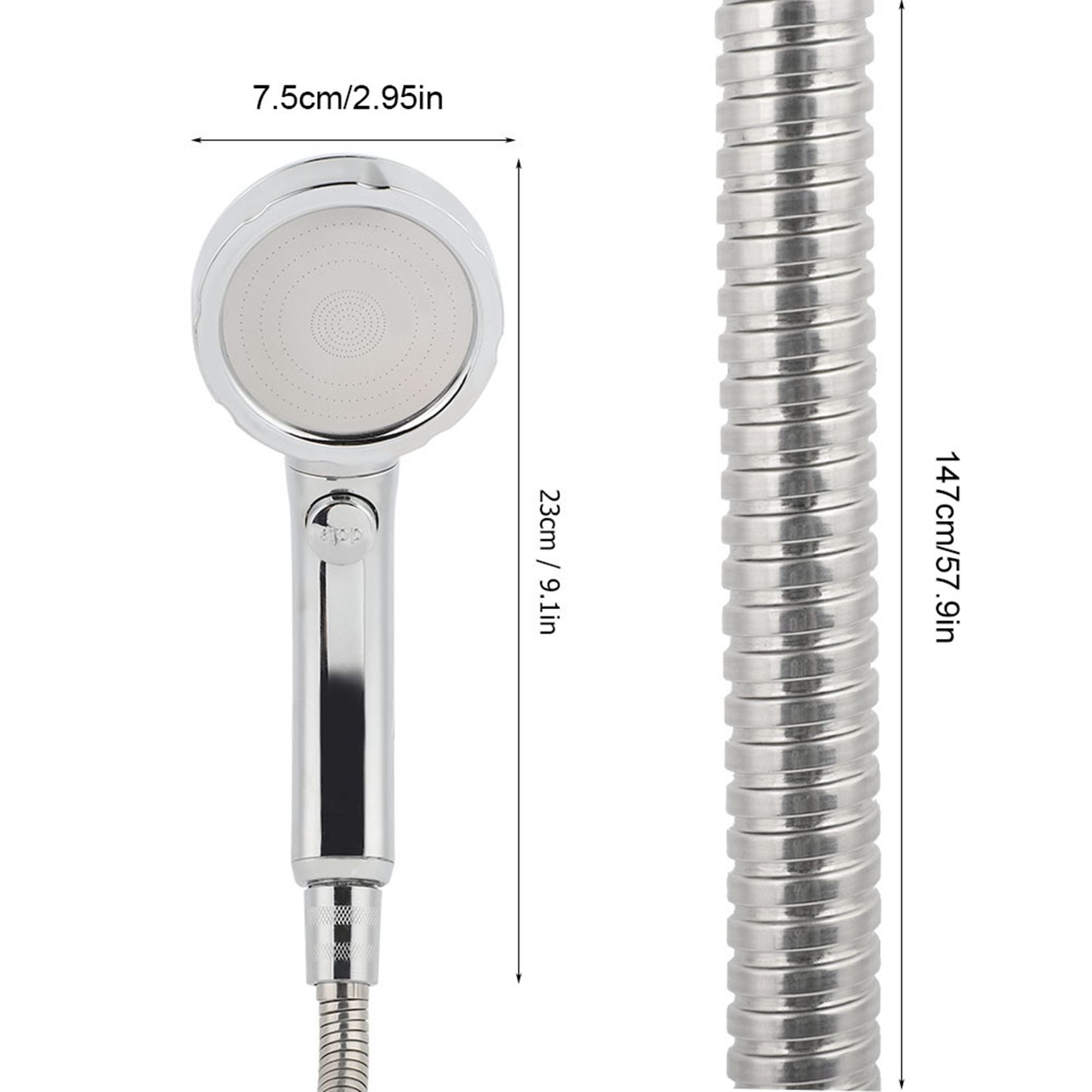 3 Modes Adjustable Shower Head Shower Spray Head for Showering Bathroom Home Use view 12