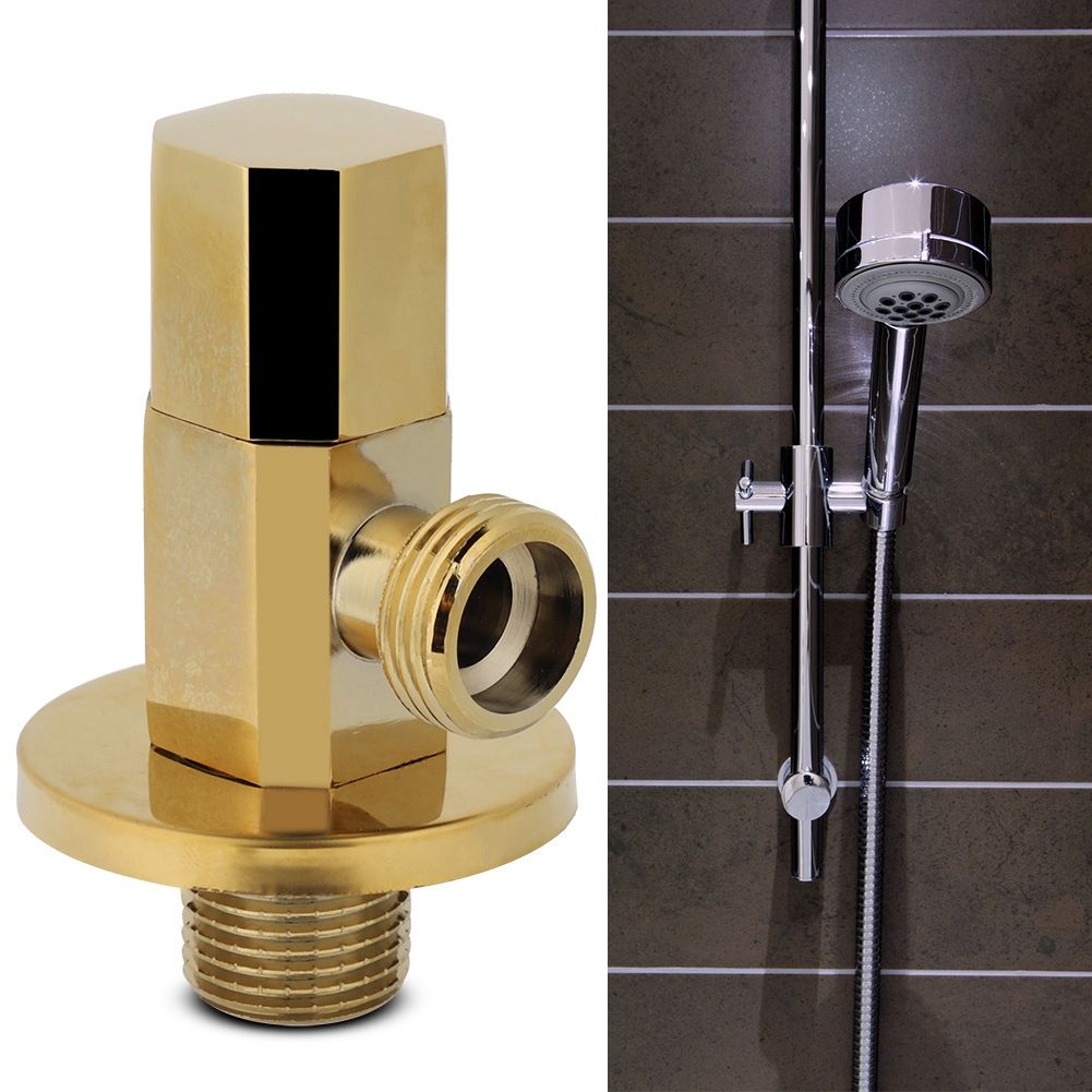 Bathroom Brass Gold Angle Stop Valve Water Control Valve Faucet Angle Valve
