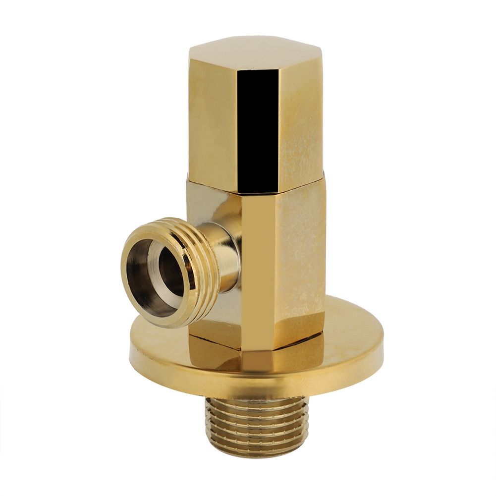 Bathroom Brass Gold Angle Stop Valve Water Control Valve Faucet Angle Valve view 2