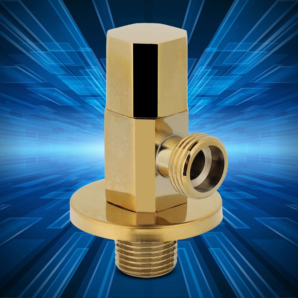 Bathroom Brass Gold Angle Stop Valve Water Control Valve Faucet Angle Valve view 4