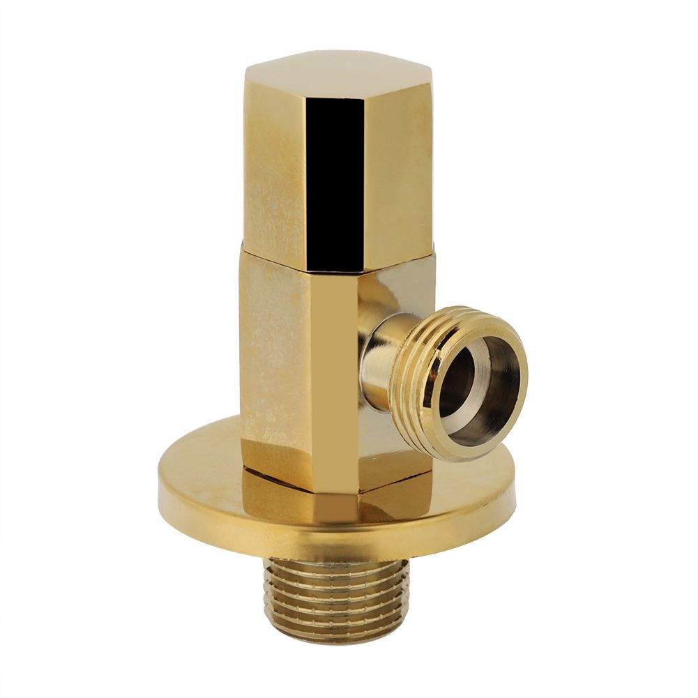 Bathroom Brass Gold Angle Stop Valve Water Control Valve Faucet Angle Valve view 6