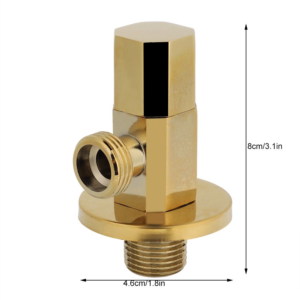 Bathroom Brass Gold Angle Stop Valve Water Control Valve Faucet Angle Valve view 7
