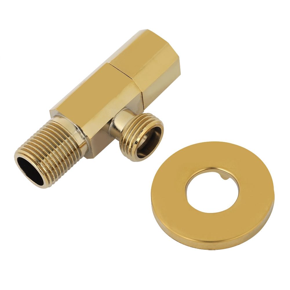 Bathroom Brass Gold Angle Stop Valve Water Control Valve Faucet Angle Valve view 8