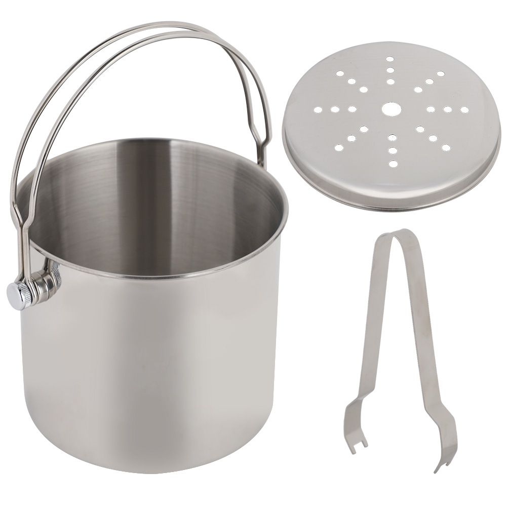 Stainless Steel Ice Container Bucket 2L Portable Red Wine Barrel for Kitchen view 2