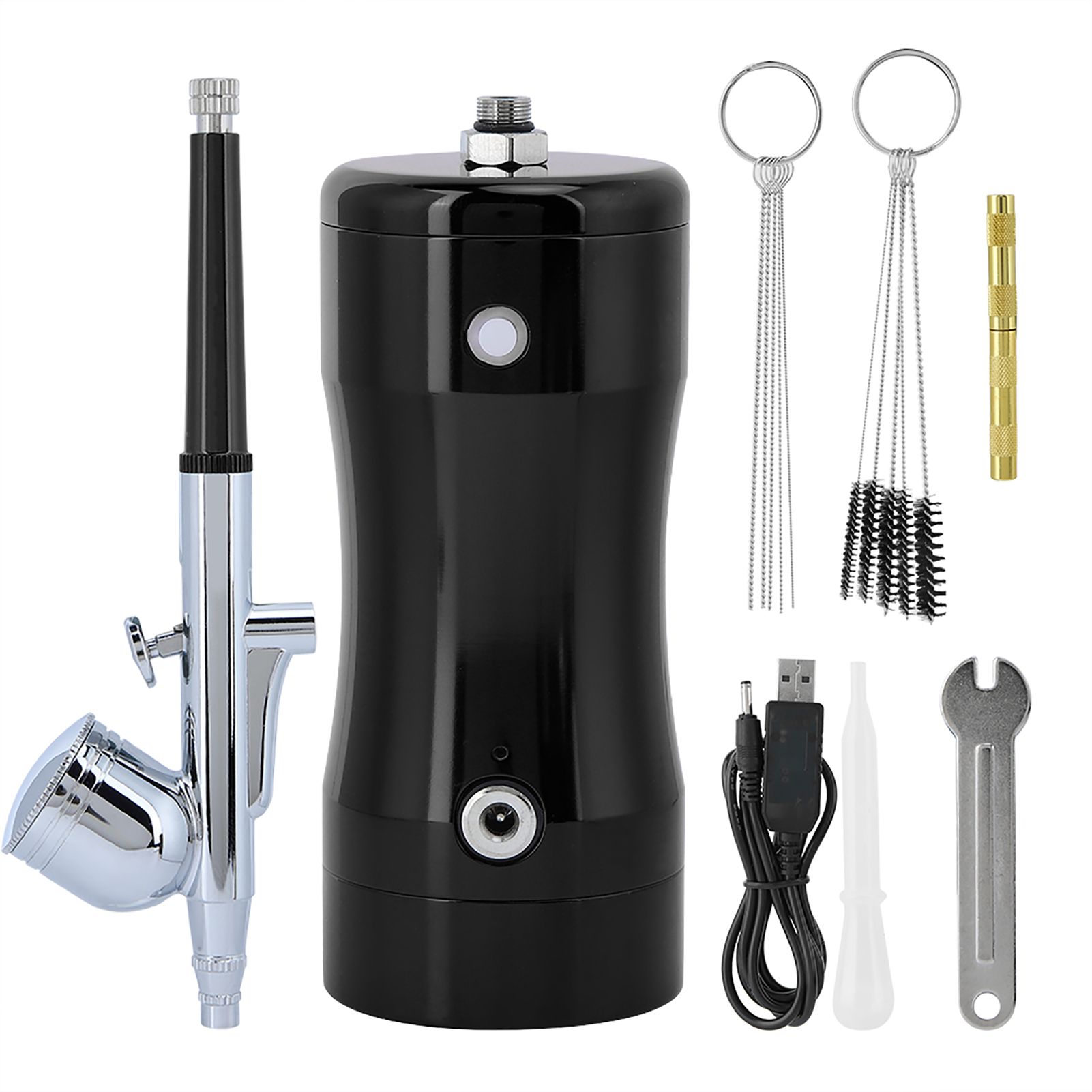 G12 Pump 0.3mm Mini 7CC Airbrush Kit Spray Air Brush Set Cleaning Tool (Black) view 2