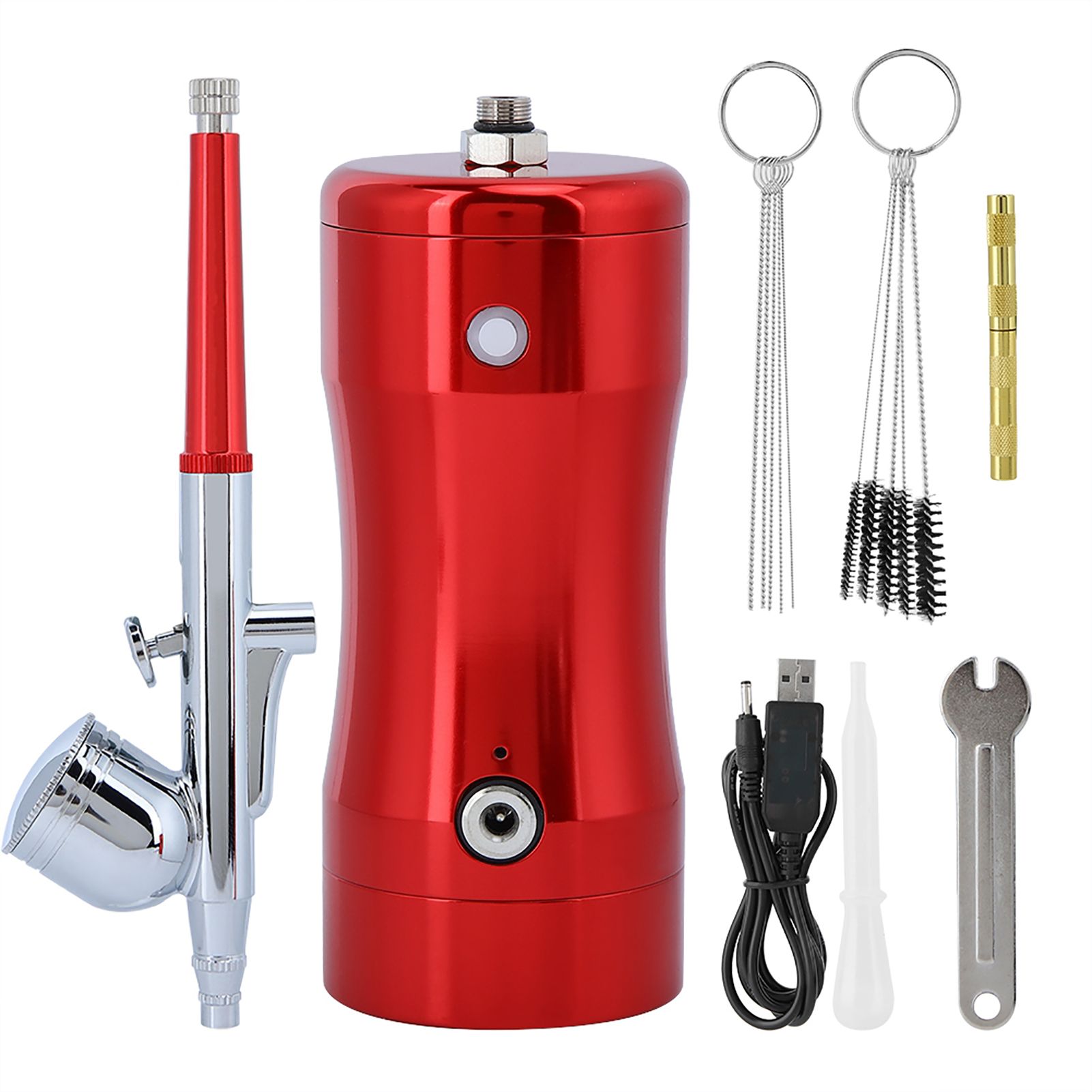 G12 Pump 0.3mm Mini 7CC Airbrush Kit Spray Air Brush Set Cleaning Tool (Red) view 2