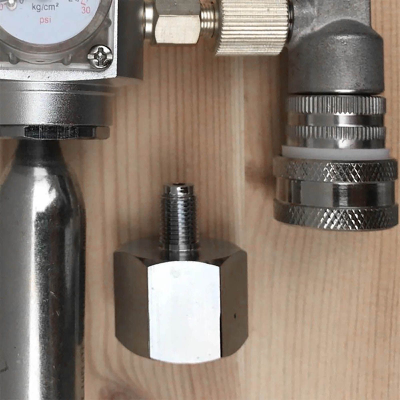 Soda Water CO2 Adapter Mini Regulator Homebrew Beer Corny Keg 3/8‑24UNF to view 4
