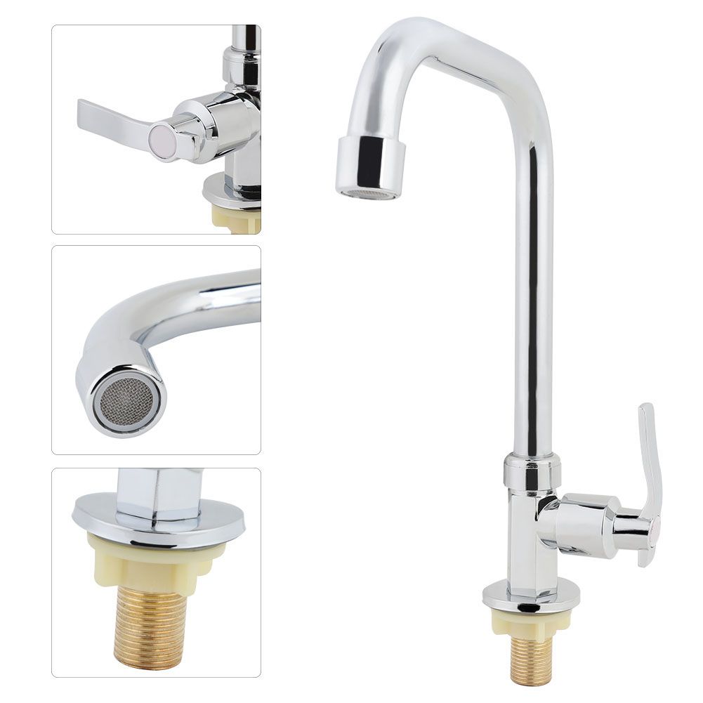 G1/2" Brushed Alloy Cold Water Kitchen Faucet Kitchen Sink Basin Taps view 6