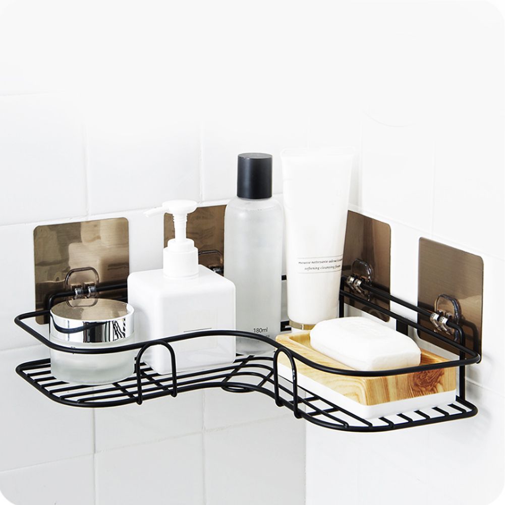 Corner Storage Organizing Stand Shelf for Bathroom Toiletry Storage No Drilling view 3