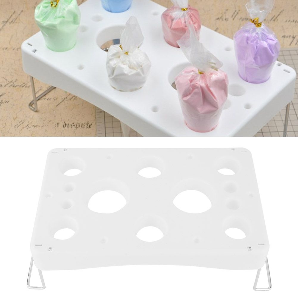 White Cream Piping Bag Holder Stand Shelf Display Rack Cake Baking Tool Accessory view 5