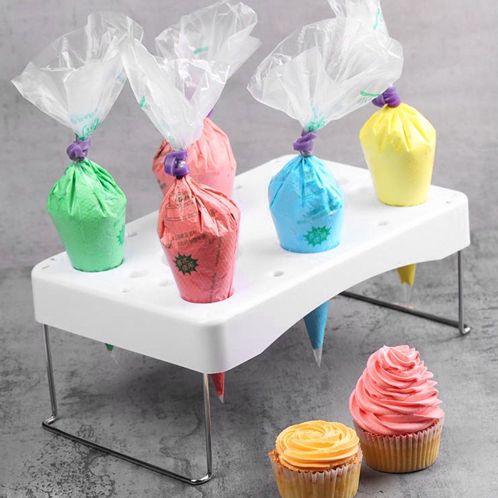 White Cream Piping Bag Holder Stand Shelf Display Rack Cake Baking Tool Accessory view 6