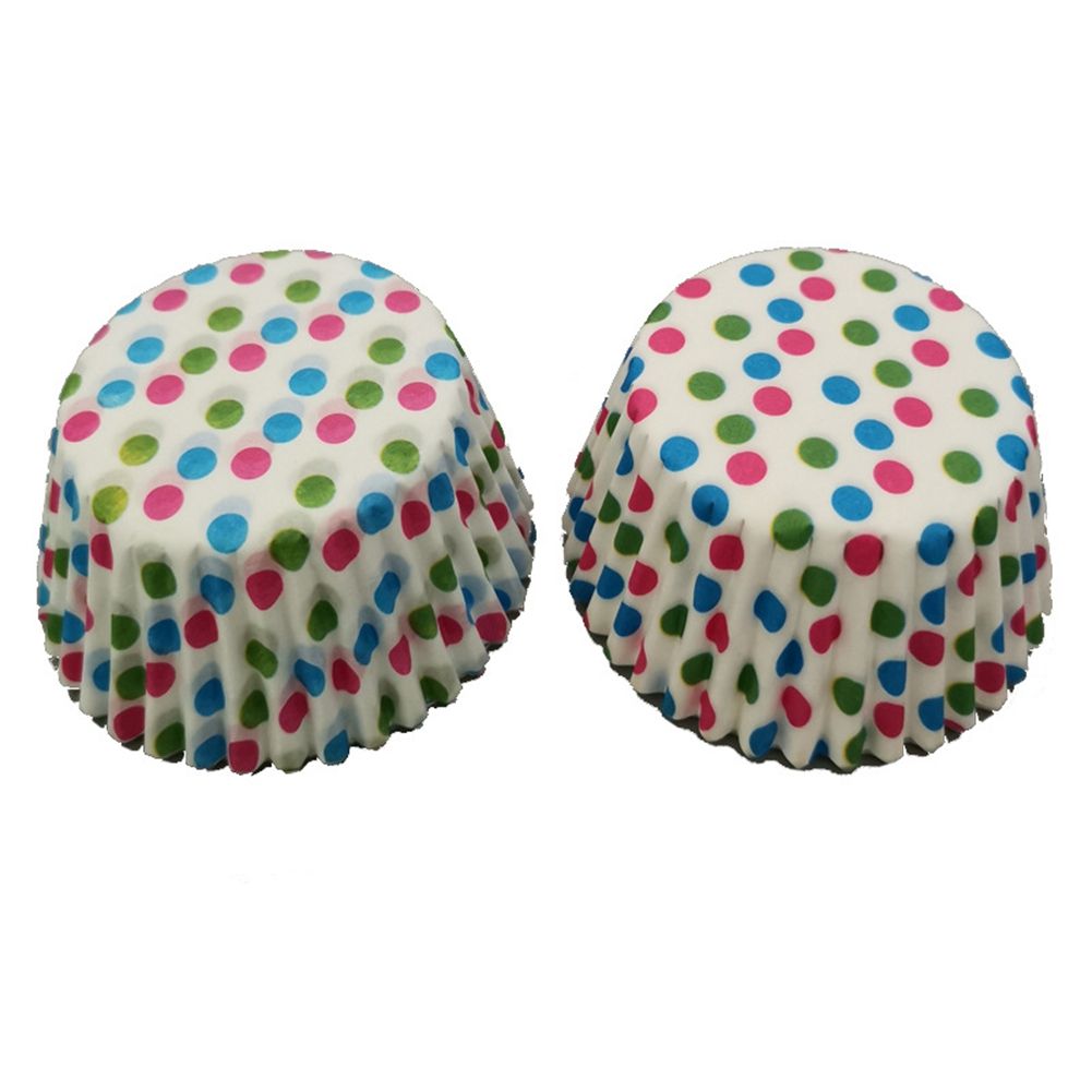 100Pcs Mini Cupcake Liners Muffin Paper Cups Heat resistant Dot Printing