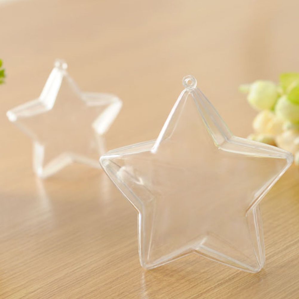 5Pcs Clear Favor Boxes Plastic Gift Box Star Shaped Candy Boxes for Wedding Party
