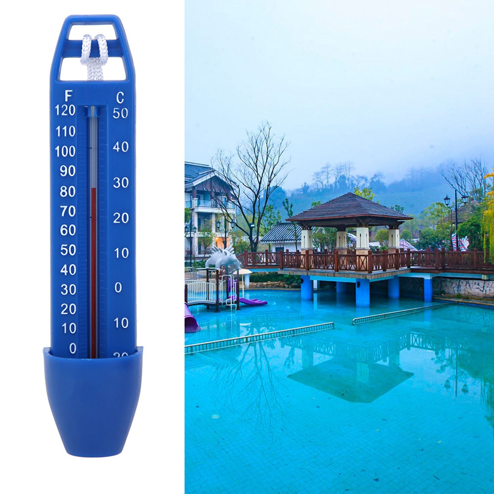 Pool Floating Thermometer Water Thermometer with String Swimming Pool Spa Bathtub view 4