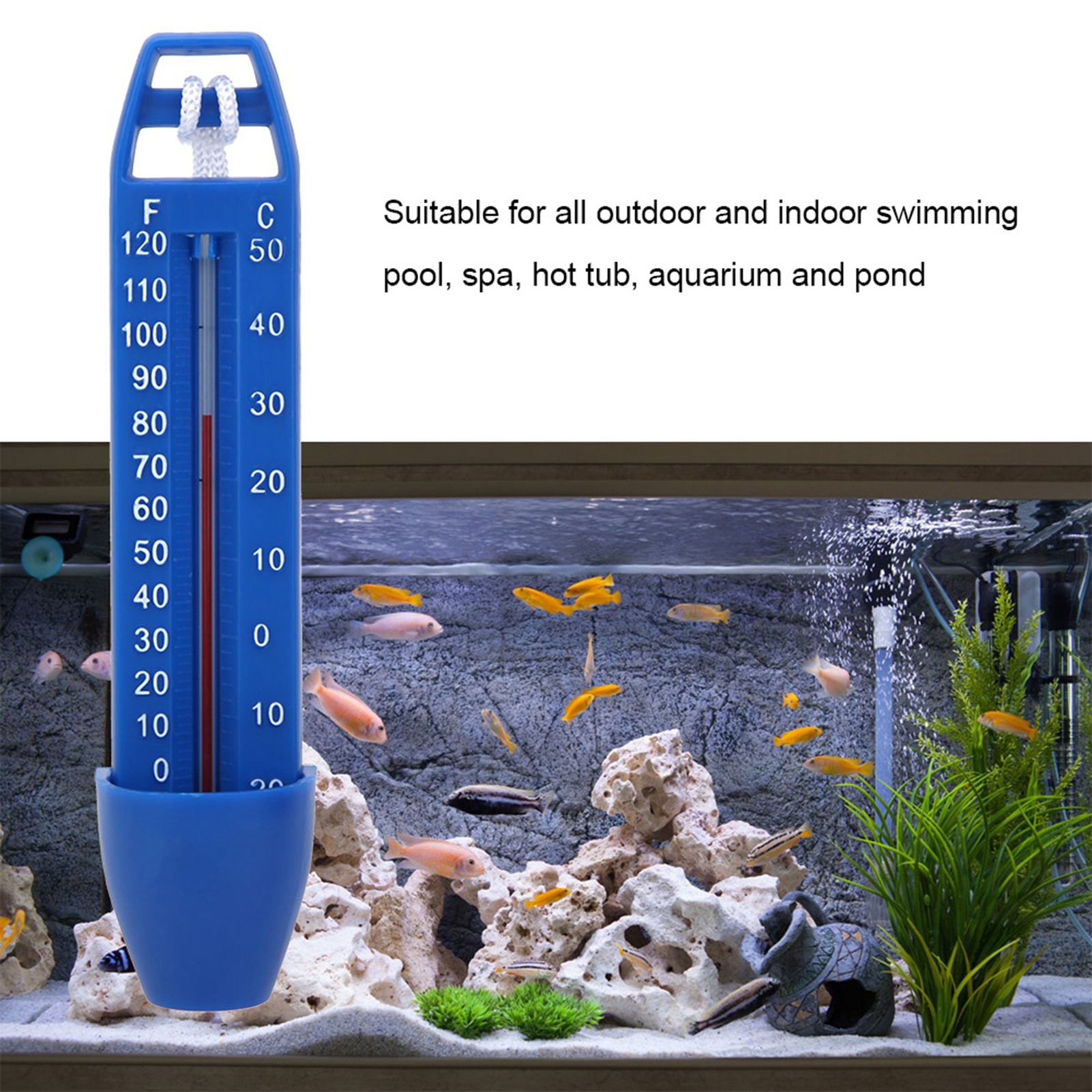 Pool Floating Thermometer Water Thermometer with String Swimming Pool Spa Bathtub view 7