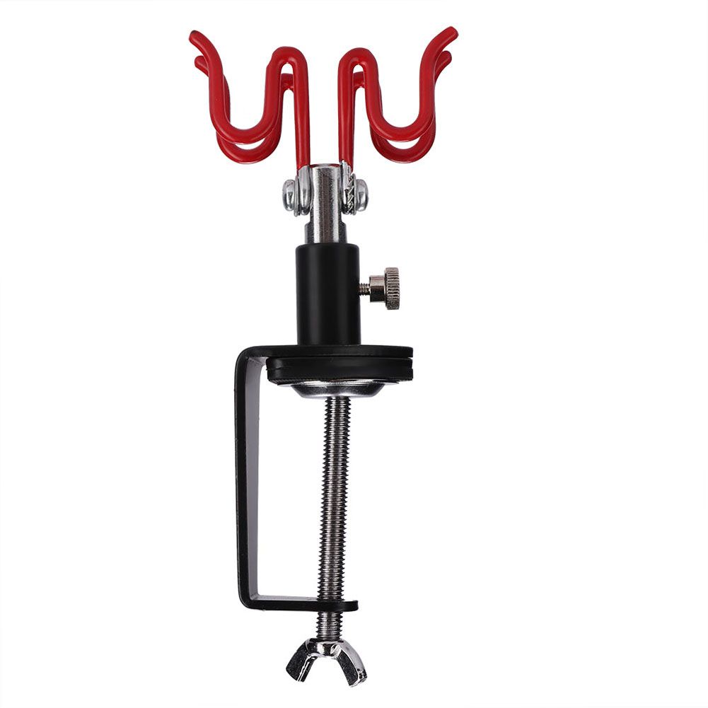 Airbrush Holder Stand Holds 2 Airbrushes Clamp on Table Mount Paint Hobby Kit view 2