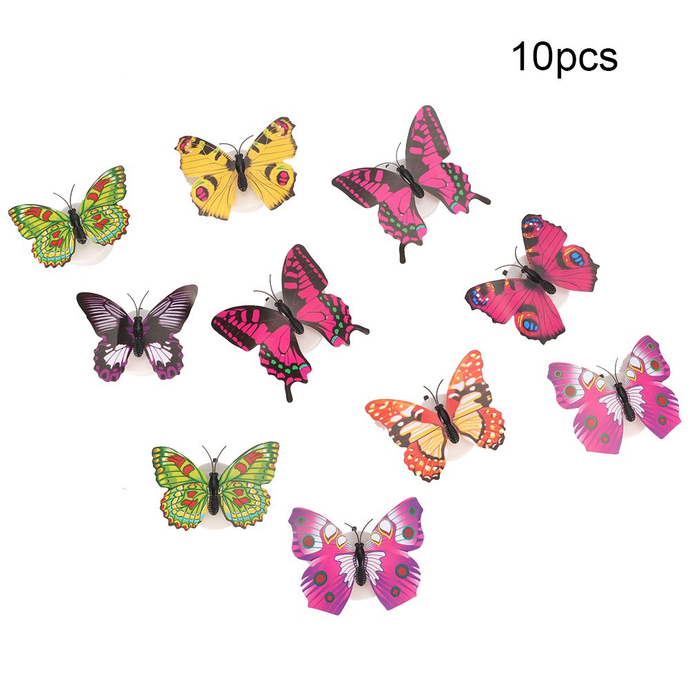 10pcs Glowing Butterfly Luminous Wall Decals DIY Stickers Glow In The Dark For view 2