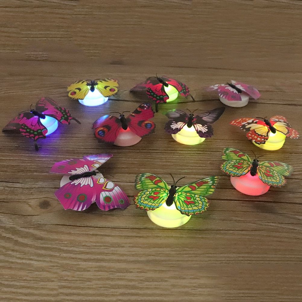 10pcs Glowing Butterfly Luminous Wall Decals DIY Stickers Glow In The Dark For view 4