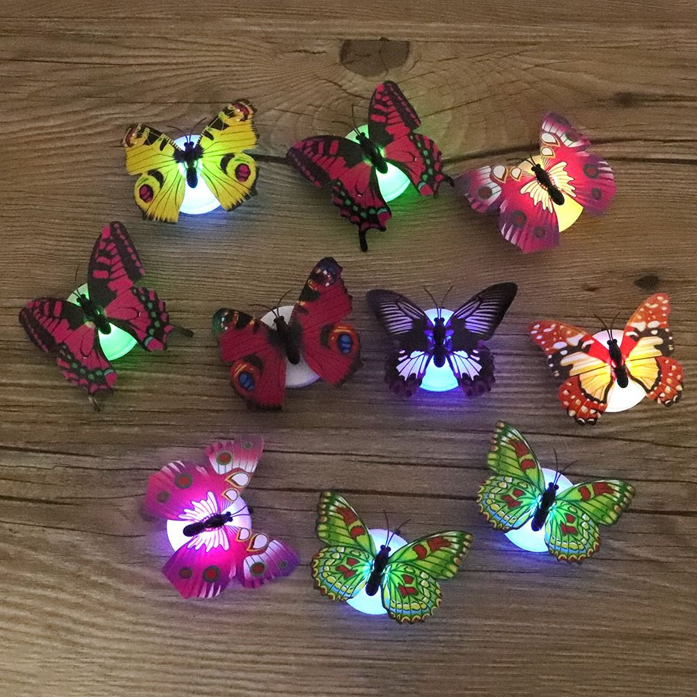 10pcs Glowing Butterfly Luminous Wall Decals DIY Stickers Glow In The Dark For view 5