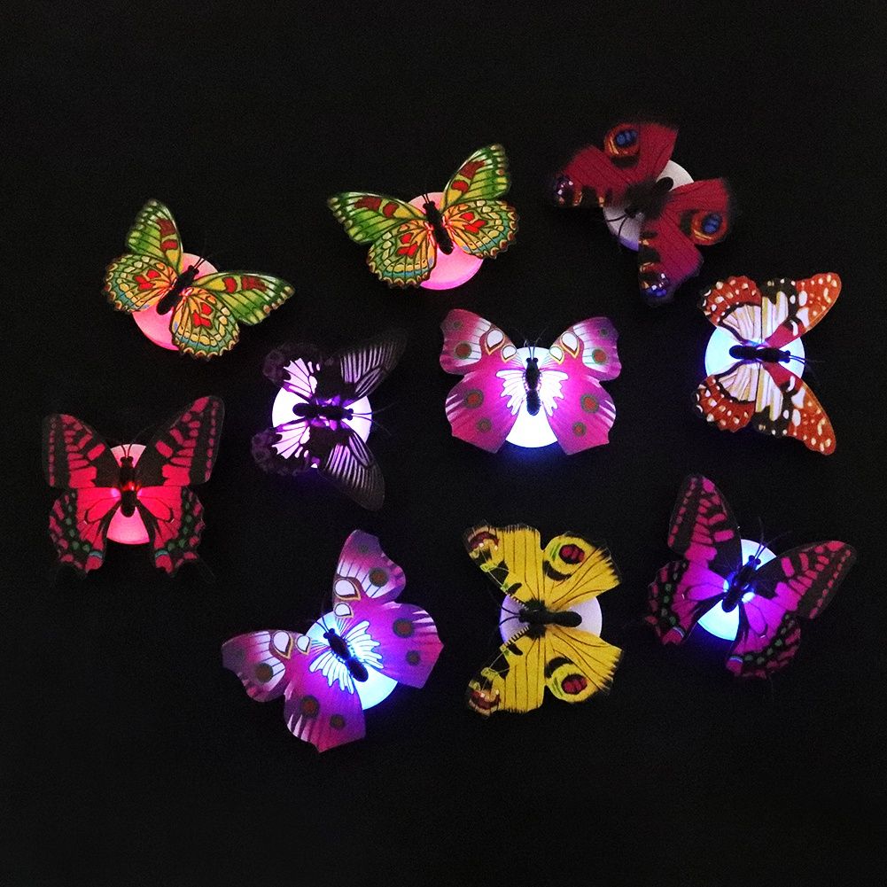 10pcs Glowing Butterfly Luminous Wall Decals DIY Stickers Glow In The Dark For view 9