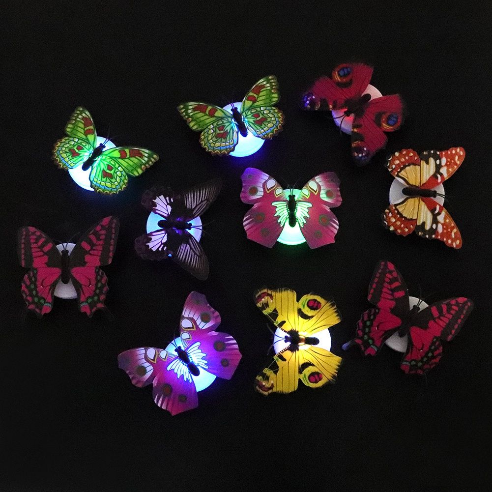 10pcs Glowing Butterfly Luminous Wall Decals DIY Stickers Glow In The Dark For view 11