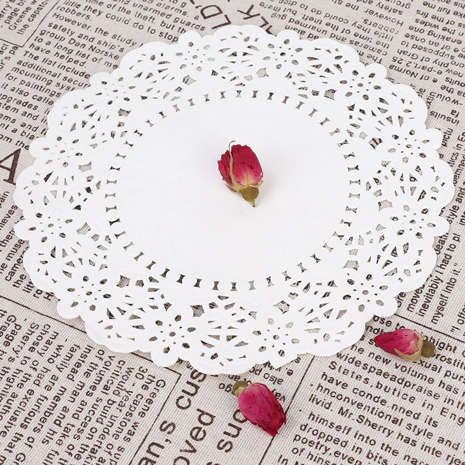 150 Pcs Disposable Oilabsorbing White Lace Paper Doilies Baking Tools Accessories
