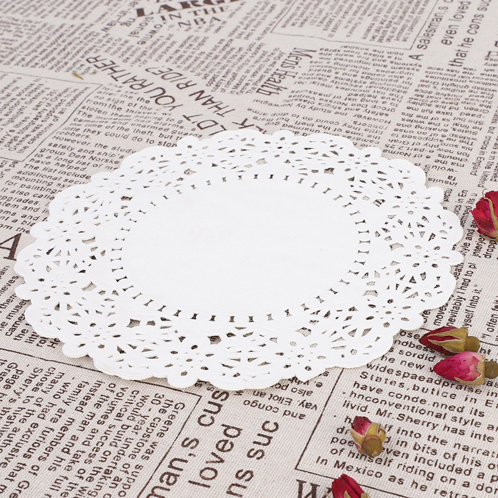 150 Pcs Disposable Oilabsorbing White Lace Paper Doilies Baking Tools Accessories view 3
