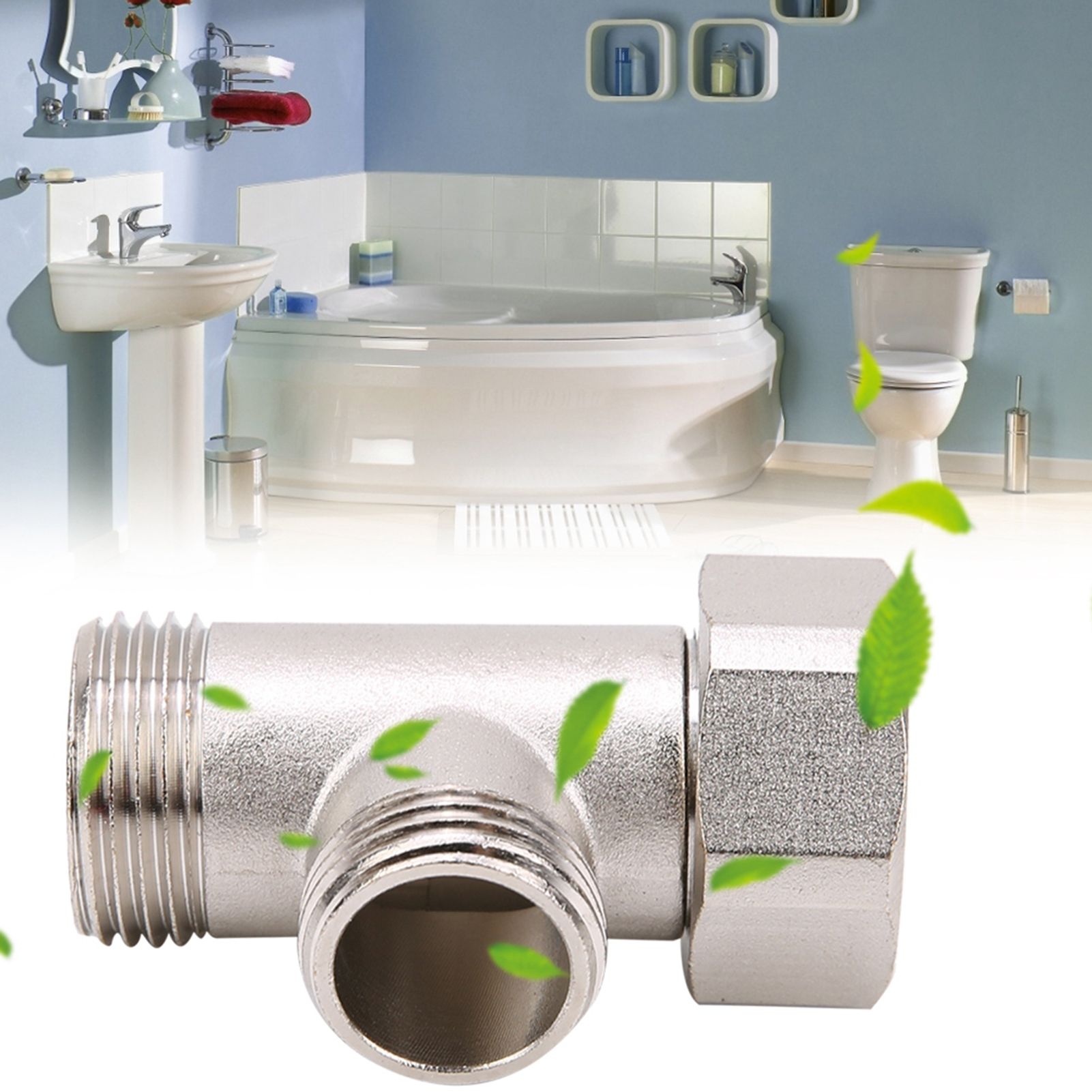 7/8 Brass T Adapter Shower Head Three Connector Valve For Toilet Shower Head view 11