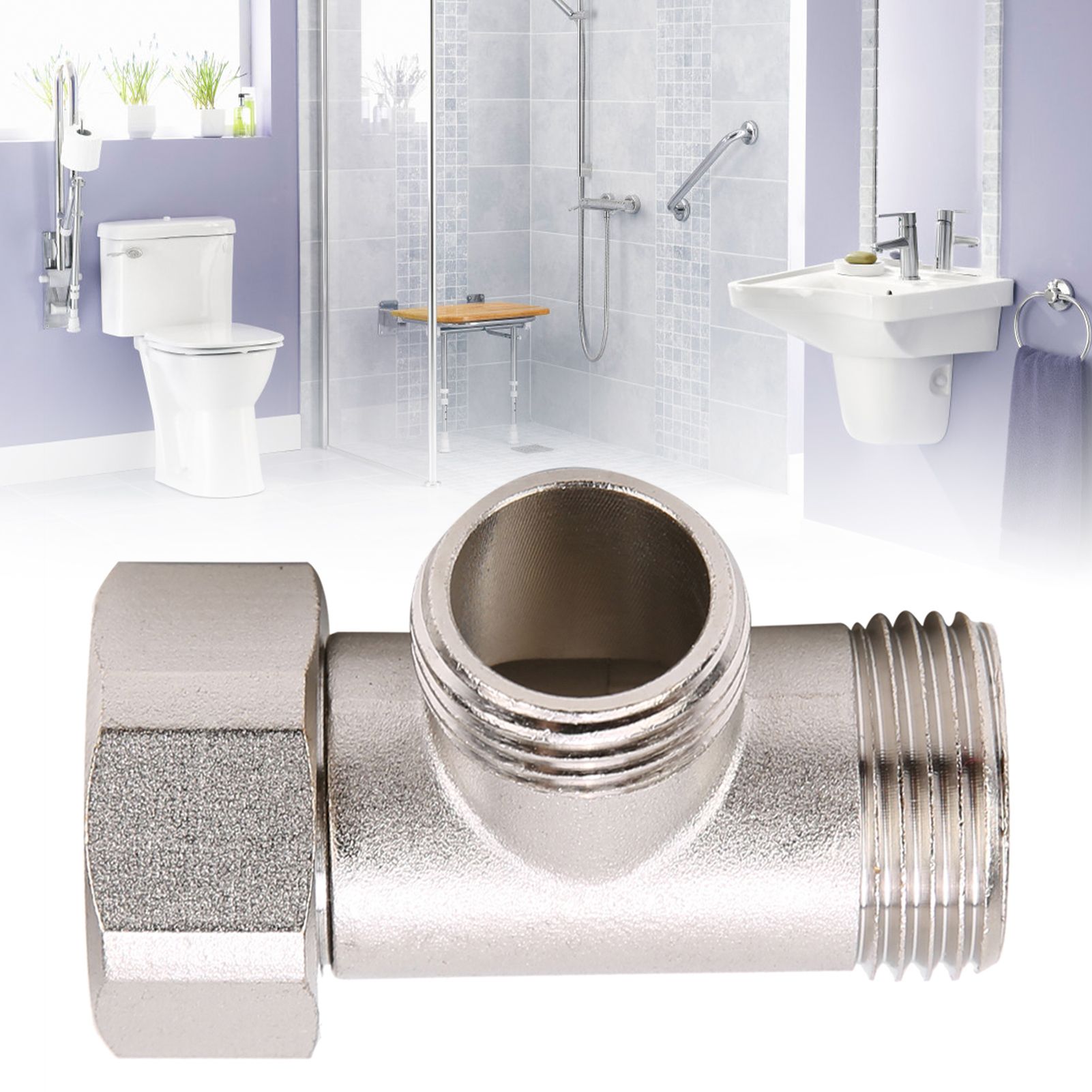 7/8 Brass T Adapter Shower Head Three Connector Valve For Toilet Shower Head view 12