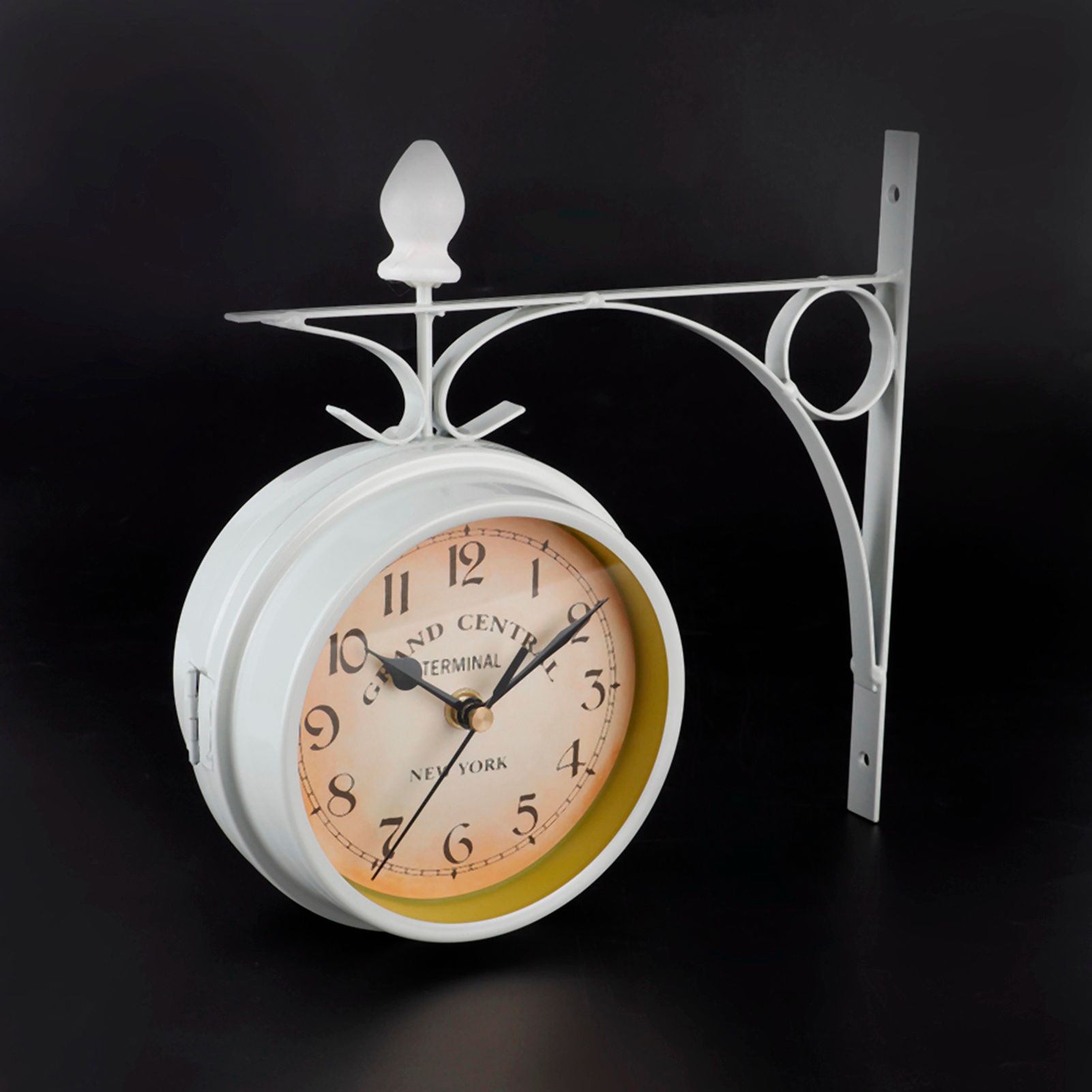 Retro Wall Clocks Double side Living Room Mute Metal Home Decoration view 3