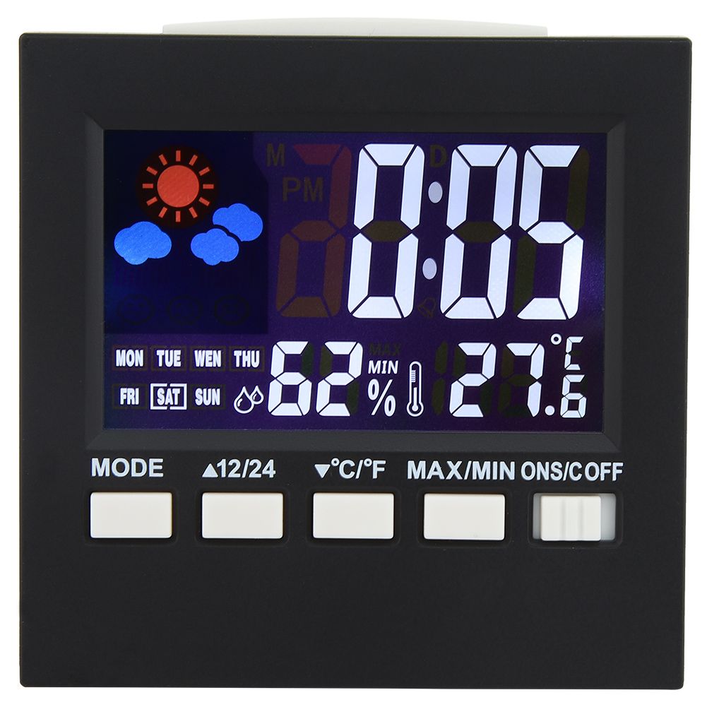 Multipurpose Sound Control Backlight Digital Alarm Clock Thermometer Hygrometer view 2