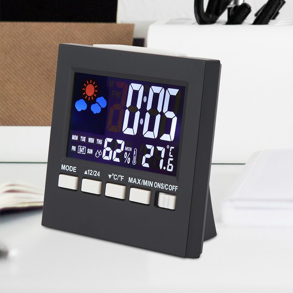 Multipurpose Sound Control Backlight Digital Alarm Clock Thermometer Hygrometer view 5