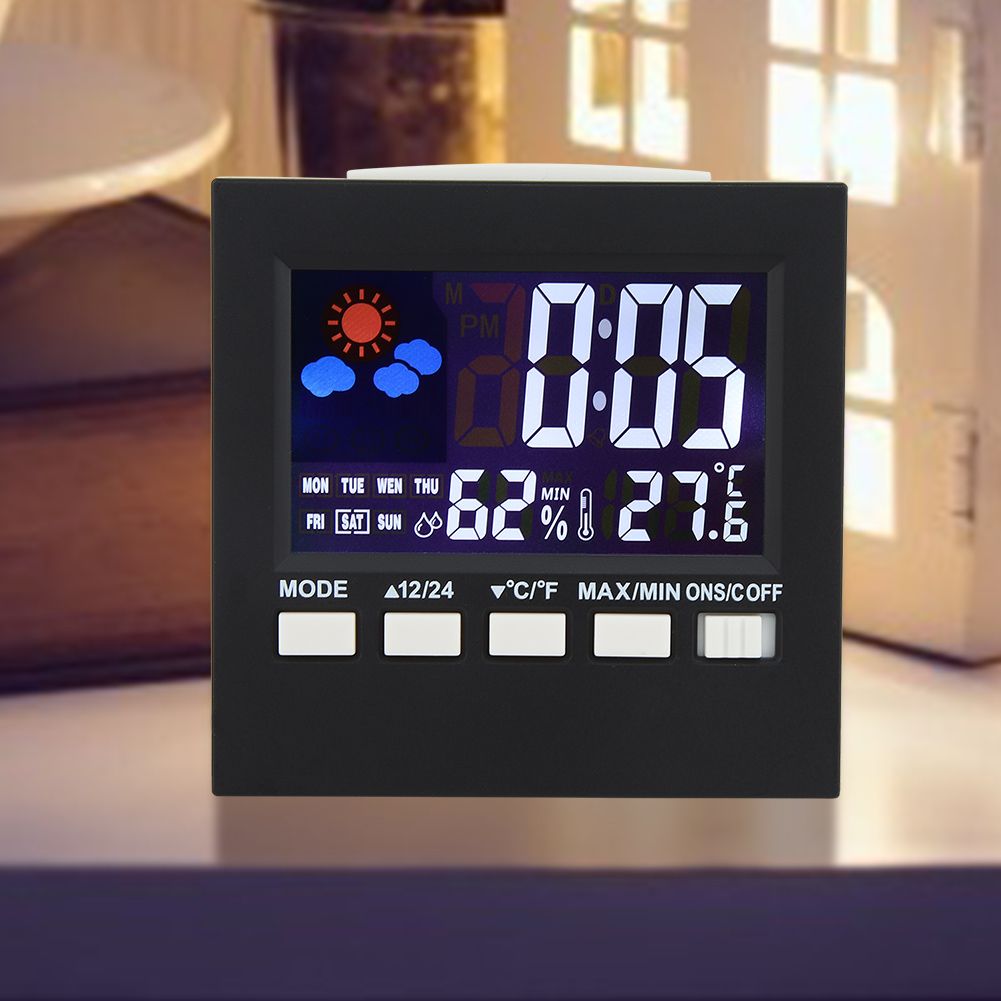 Multipurpose Sound Control Backlight Digital Alarm Clock Thermometer Hygrometer view 6