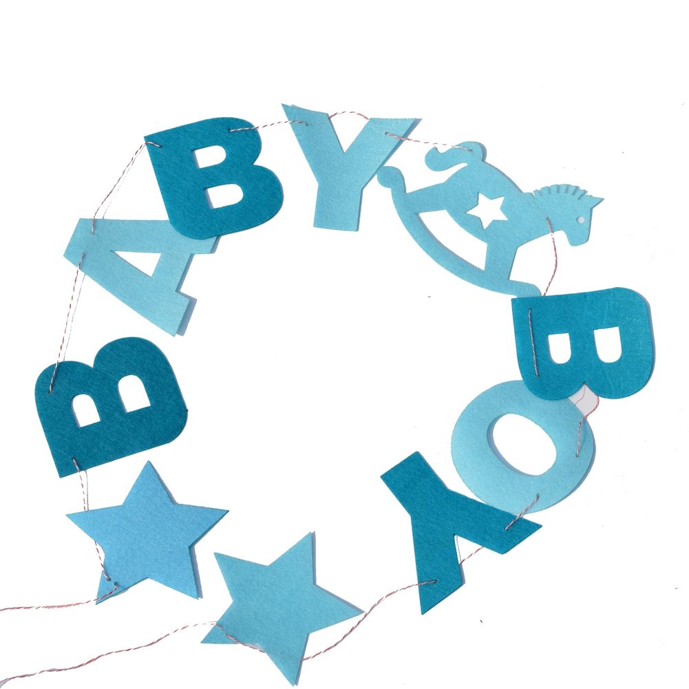 Birthday Decorations Kit Baby Shower Photograph Props Bunting Flag (Blue Boy) view 2