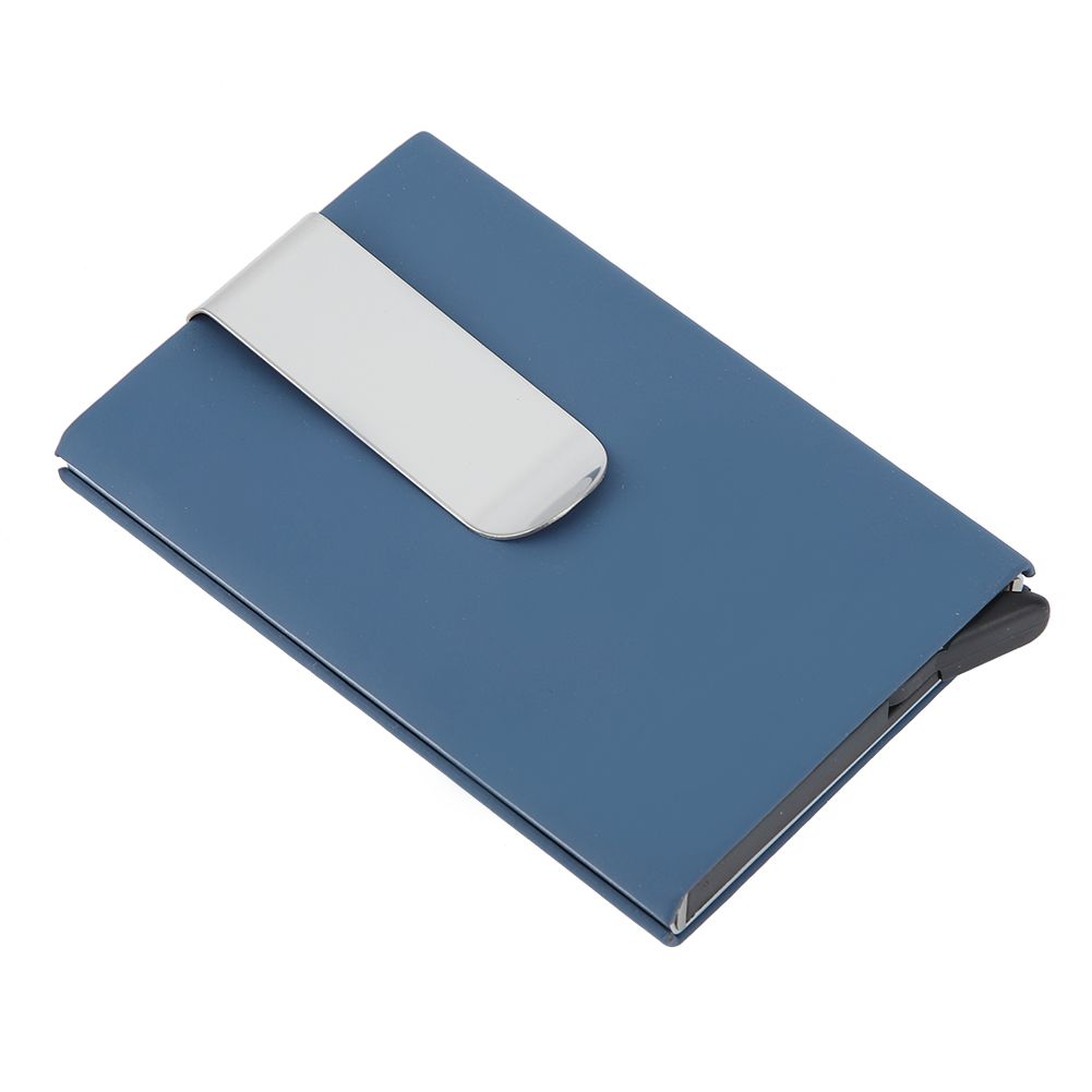 Matte Aluminium Alloy RFID Protection Credit Card Holder Cards Bag Blue view 9