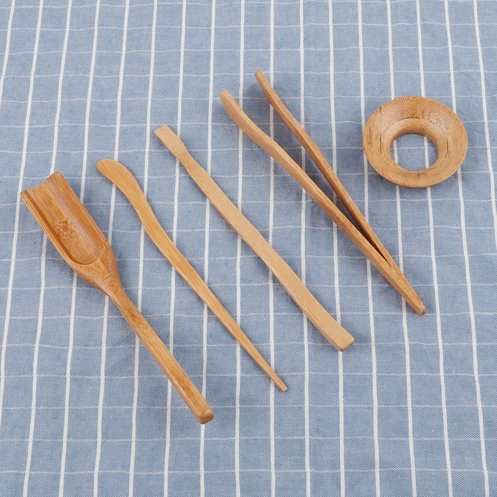 Tea Clip Tea Needle, Tea Clip, Tea Shovel Tea Leaks Bamboo five Piece Suit Tea