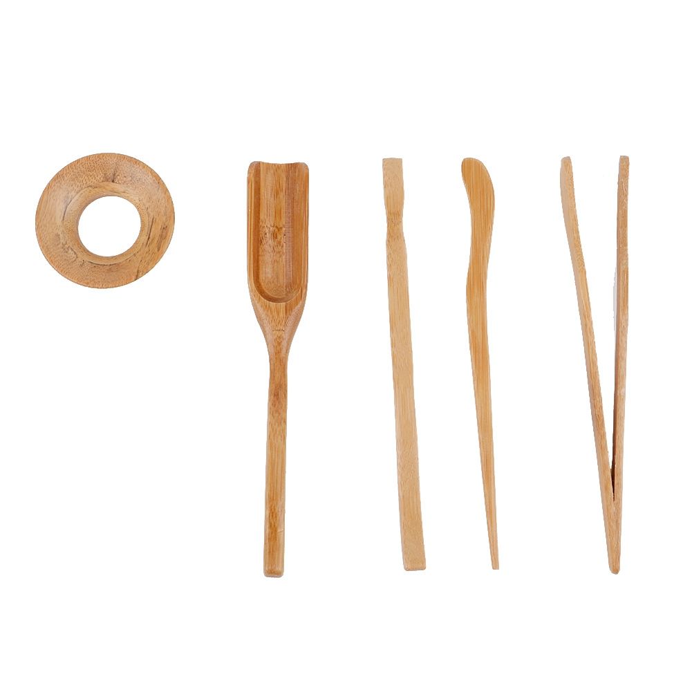 Tea Clip Tea Needle, Tea Clip, Tea Shovel Tea Leaks Bamboo five Piece Suit Tea view 2