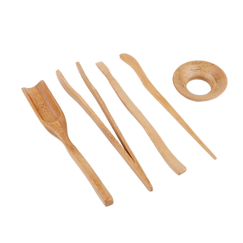 Tea Clip Tea Needle, Tea Clip, Tea Shovel Tea Leaks Bamboo five Piece Suit Tea view 4