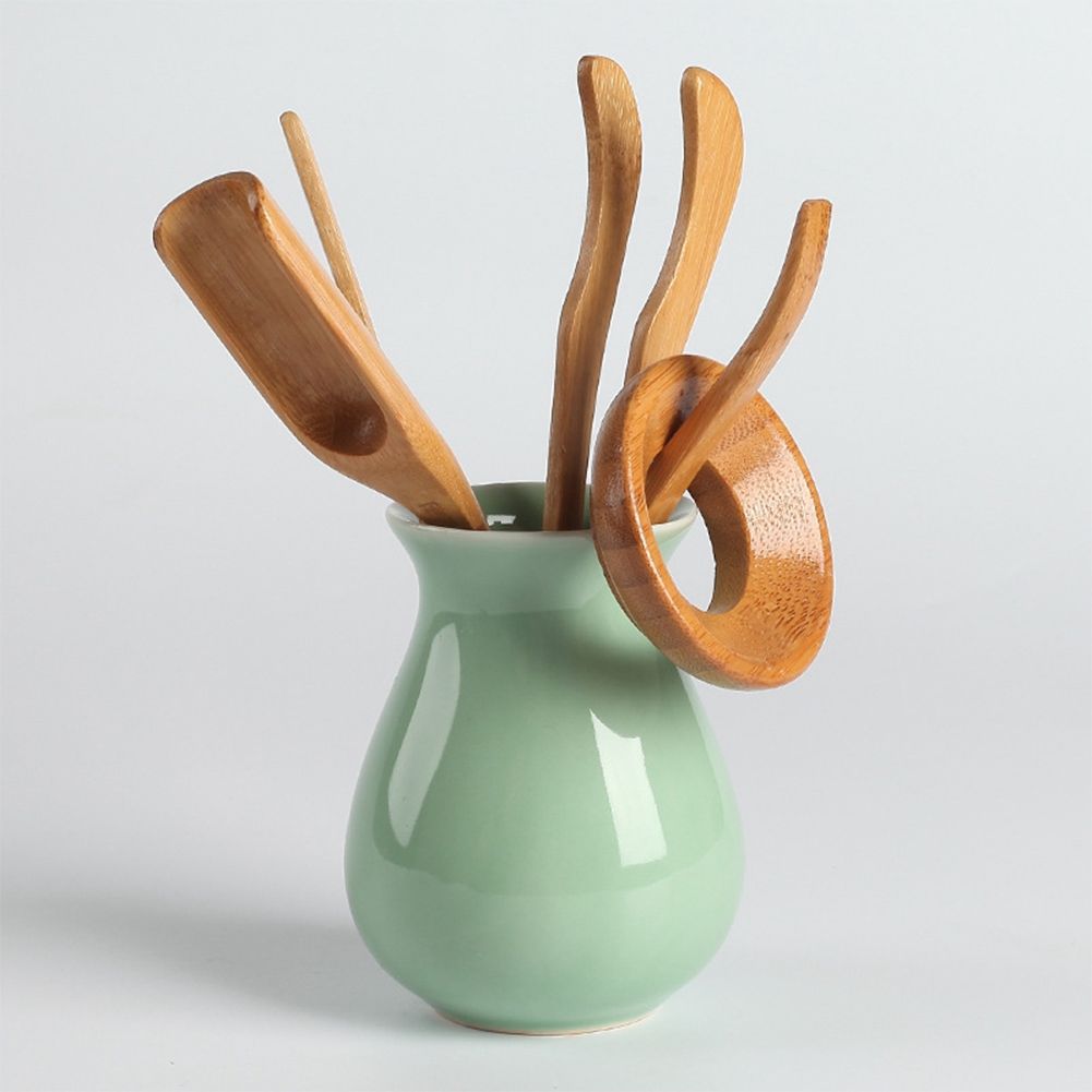Tea Clip Tea Needle, Tea Clip, Tea Shovel Tea Leaks Bamboo five Piece Suit Tea view 5