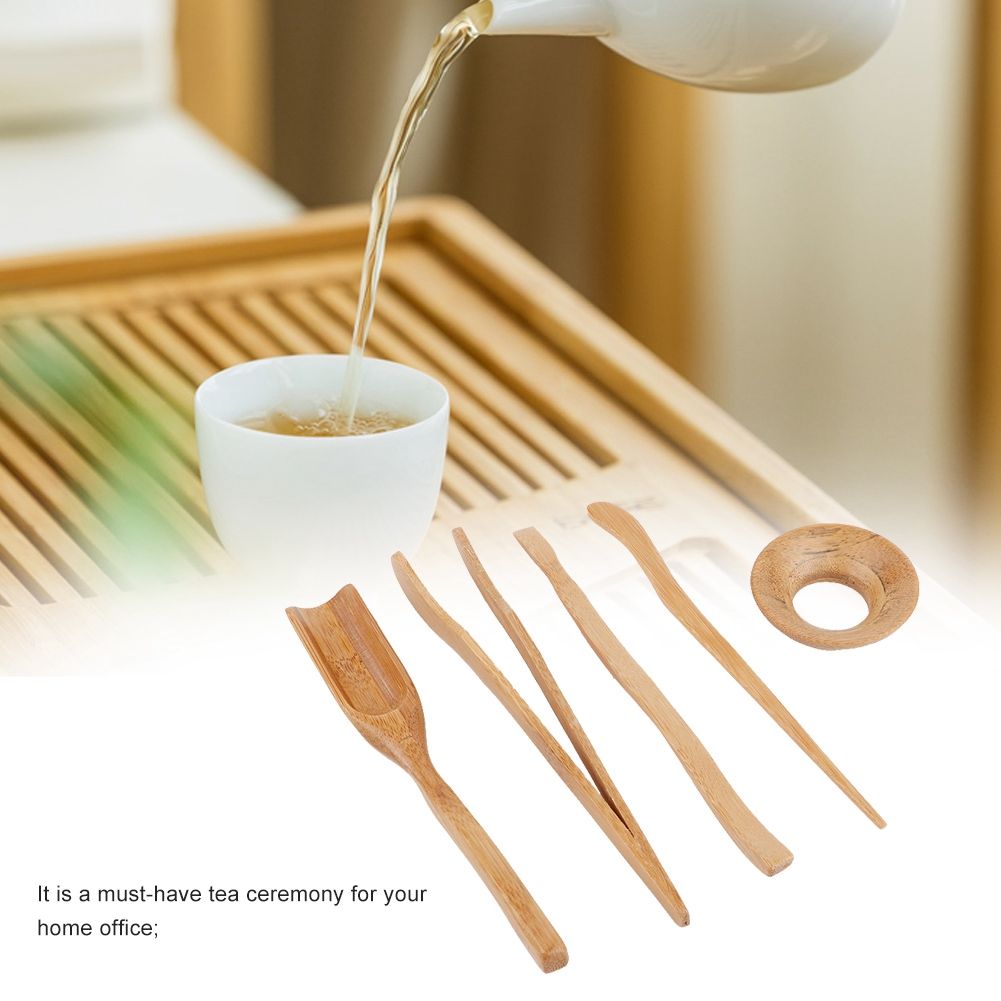 Tea Clip Tea Needle, Tea Clip, Tea Shovel Tea Leaks Bamboo five Piece Suit Tea view 7