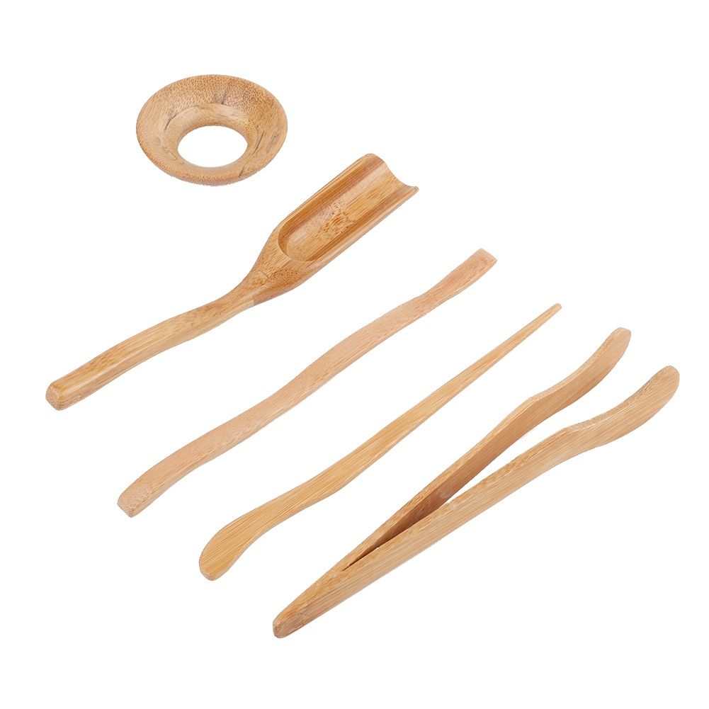 Tea Clip Tea Needle, Tea Clip, Tea Shovel Tea Leaks Bamboo five Piece Suit Tea view 8