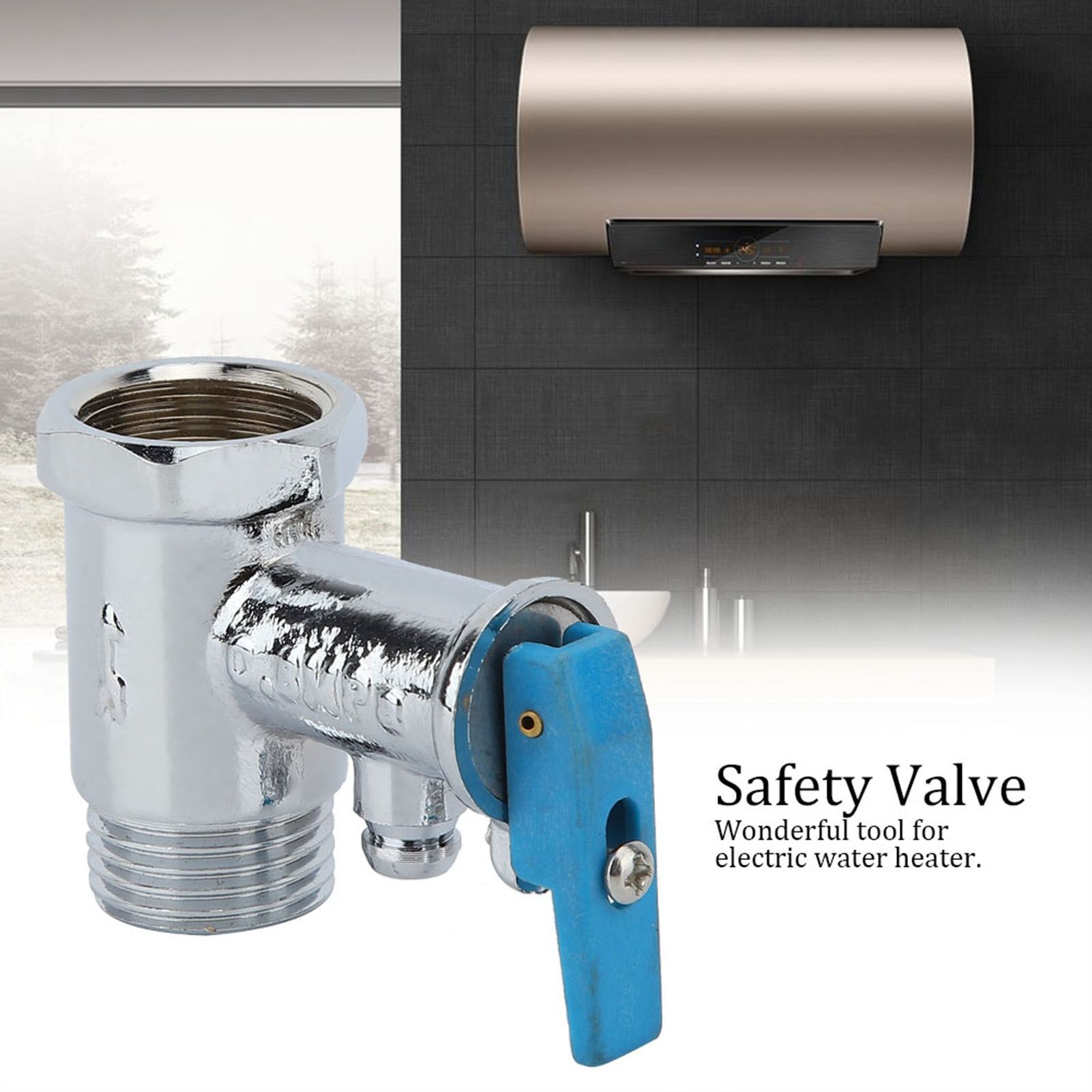 0.8Mpa Durable Brass Pressure Relief Electric Water Heater Kitchen Safety Valve view 7