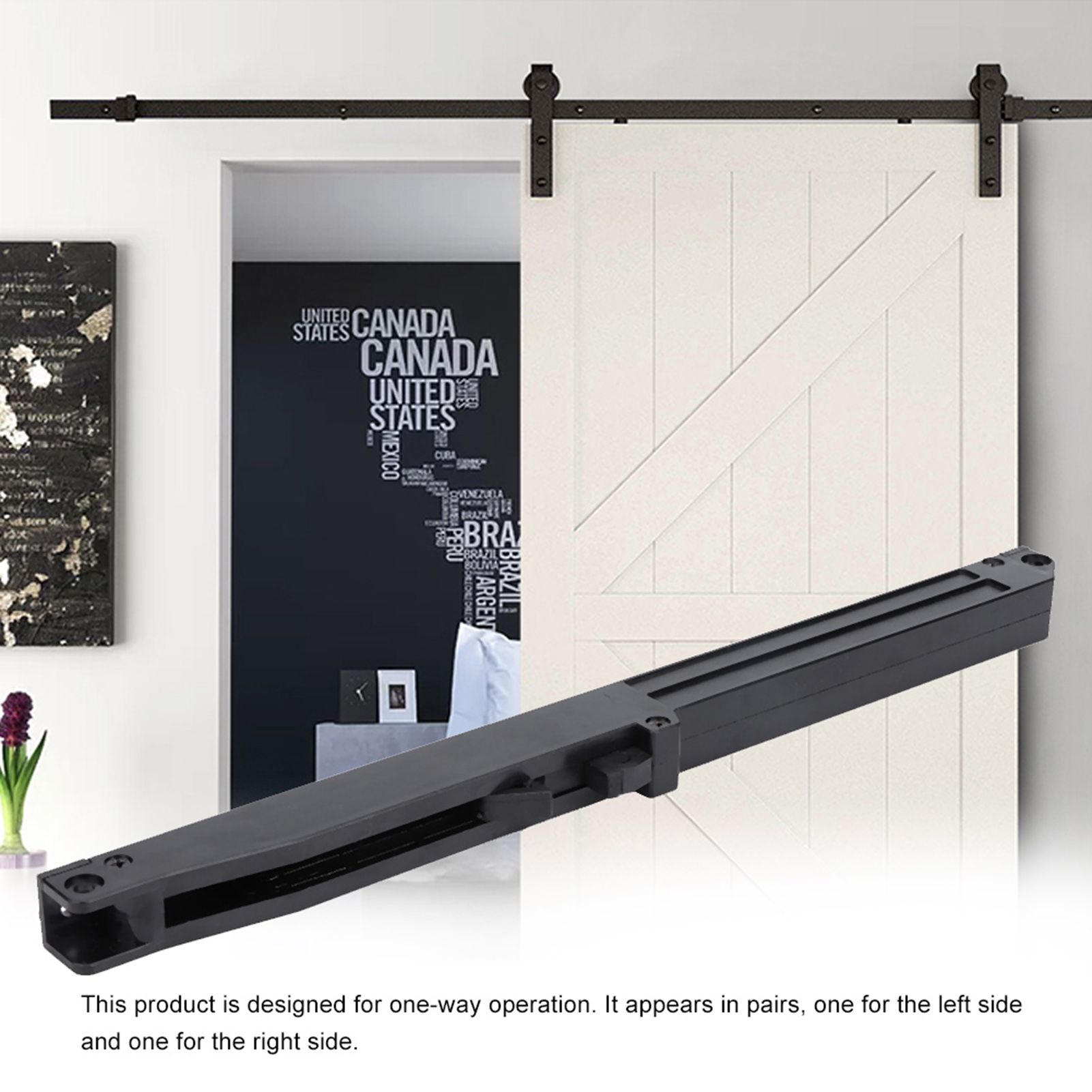 Soft Close Mechanism Buffer Damper for Sliding Barn Door Adjustable Rise & Fall view 7