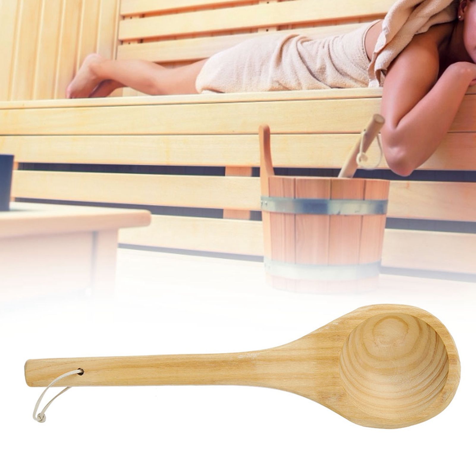 Sauna Single Spoon Handmade Spoon,Sauna Accessories,Sauna Water Dipper Spoon view 3